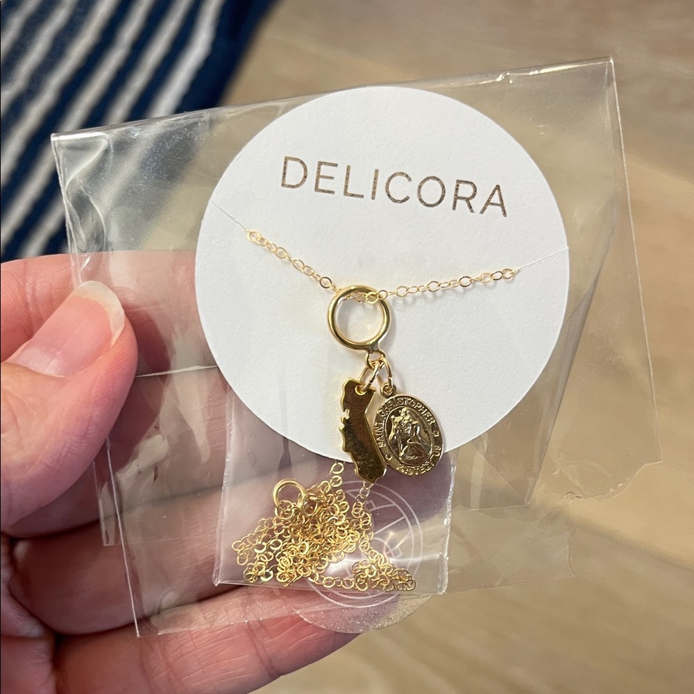 Gold California Saint Christopher Necklace